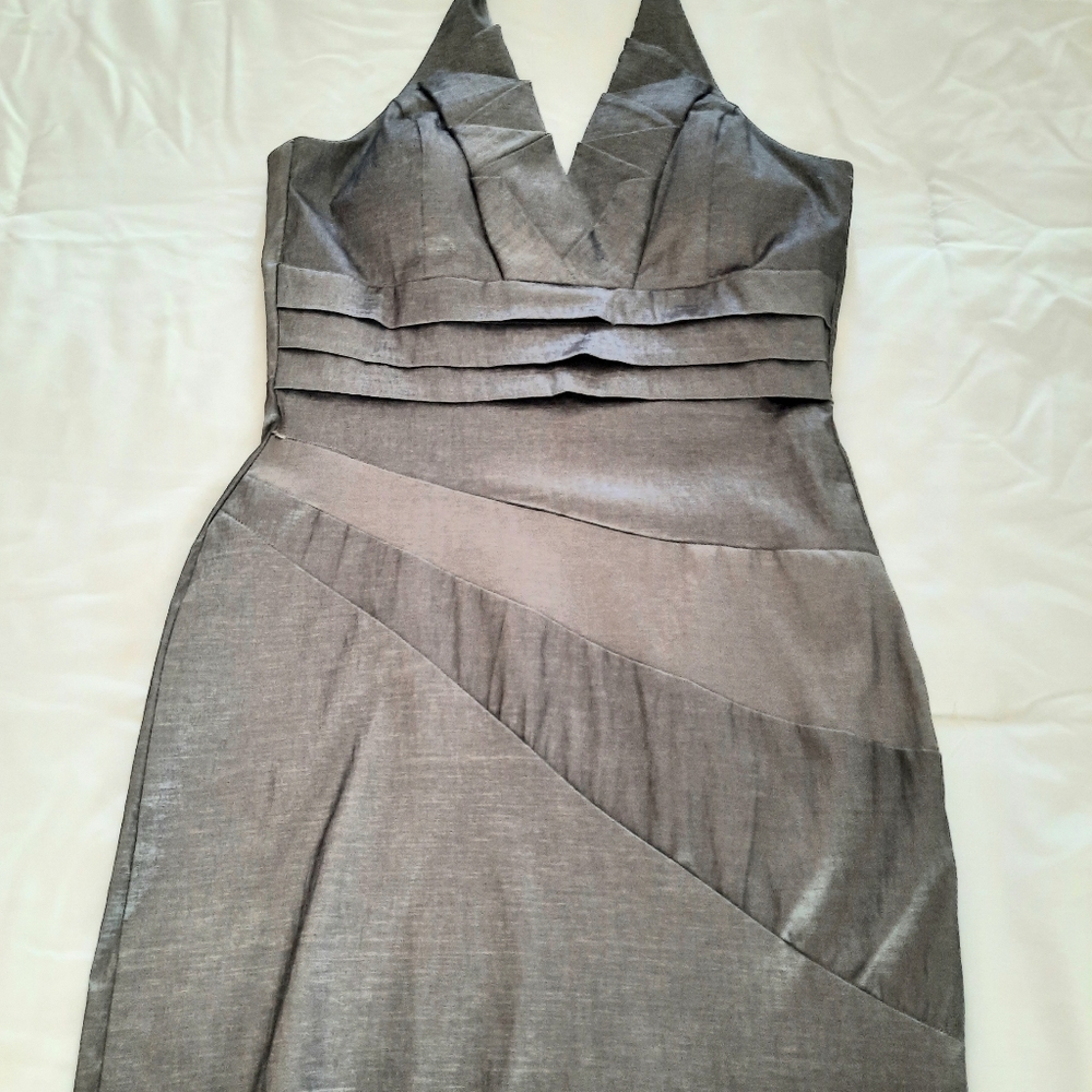 Snap Women's Strapless Party Mini Dress Size L Silver Purpleish New